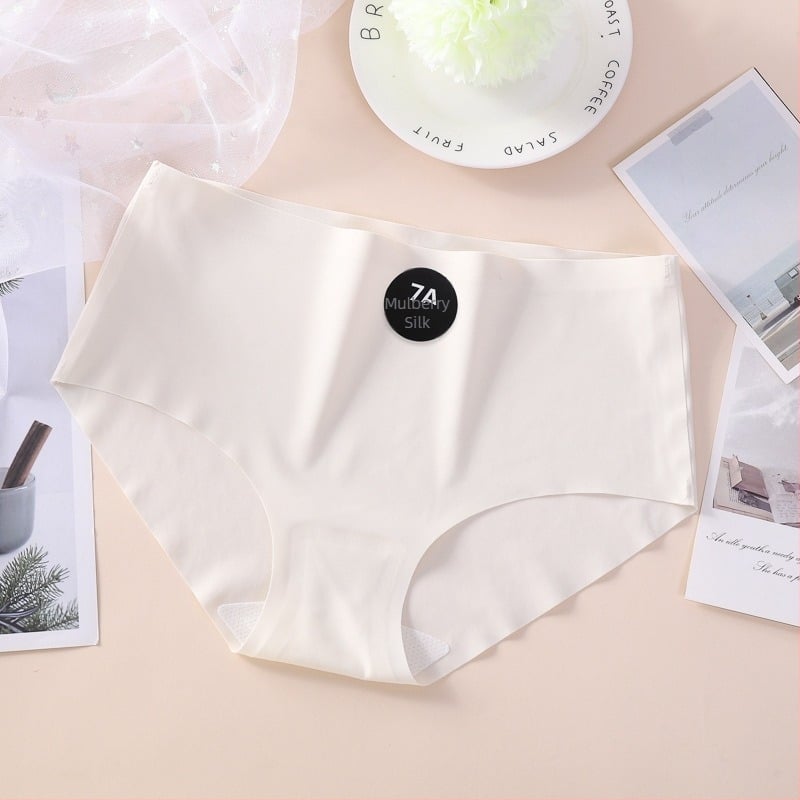 Nyári női alsónemű ice silk anyagból, középmagas derekú, lélegző, antibakteriális, egyszínű
