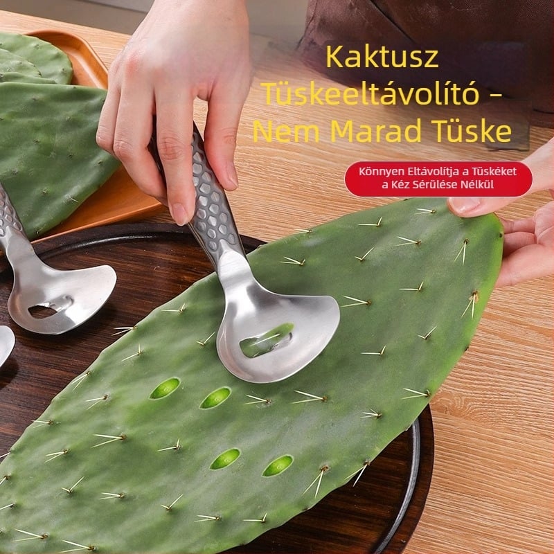 Kaktusz tüskéinek eltávolítása és hámozás – multifunkcionális konyhai eszköz a gyümölcslé készítéséhez