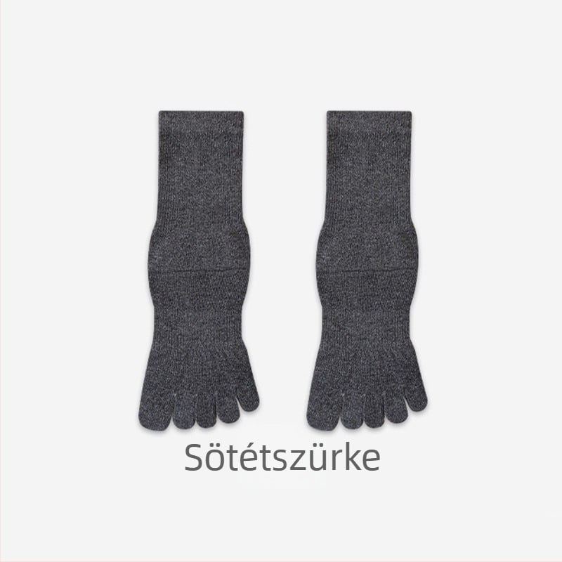 Ötujjú pamut zokni nyárra, lélegző középmagas fazon, sportzokni, antibakteriális, szagtalan, nedvszívó