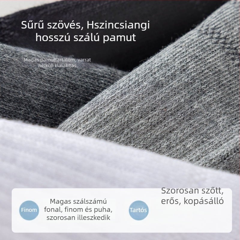 Férfi ötujjas zokni, légáteresztő hálószövet, középmagas szár, izzadságelszívó, elválasztott ujjak, egyszínű