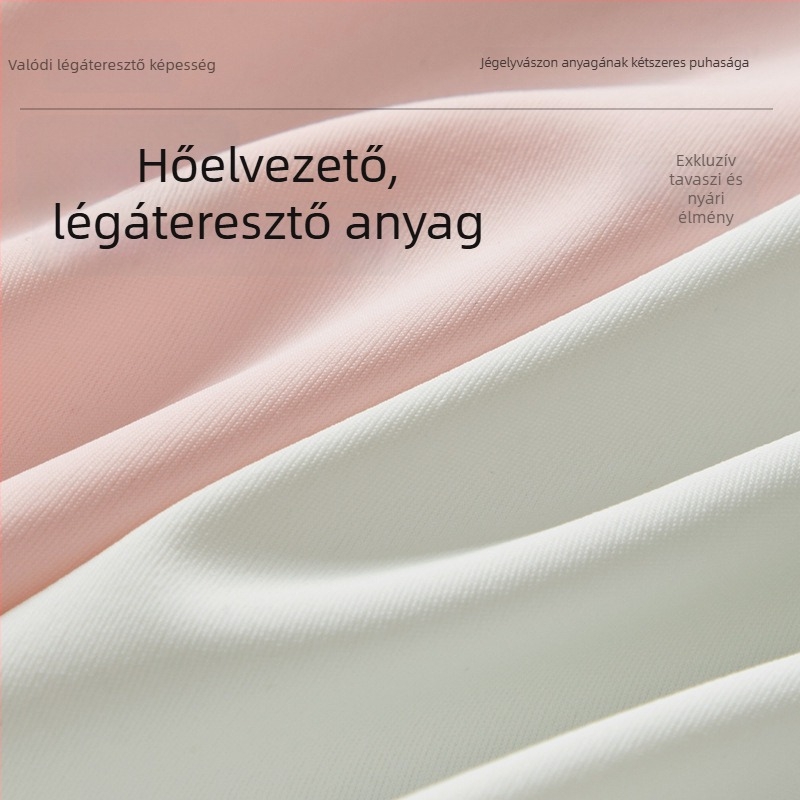 Sima női alsónemű Ice Silk anyagból, magas derekú, antibakteriális terület, plusz méret, nyárra könnyű