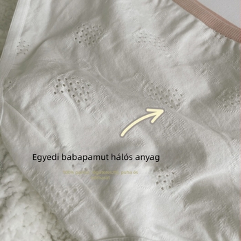 Női pamut alsónemű, A osztály, lélegző, egyszínű, középmagas derék, antibakteriális ágyéki terület