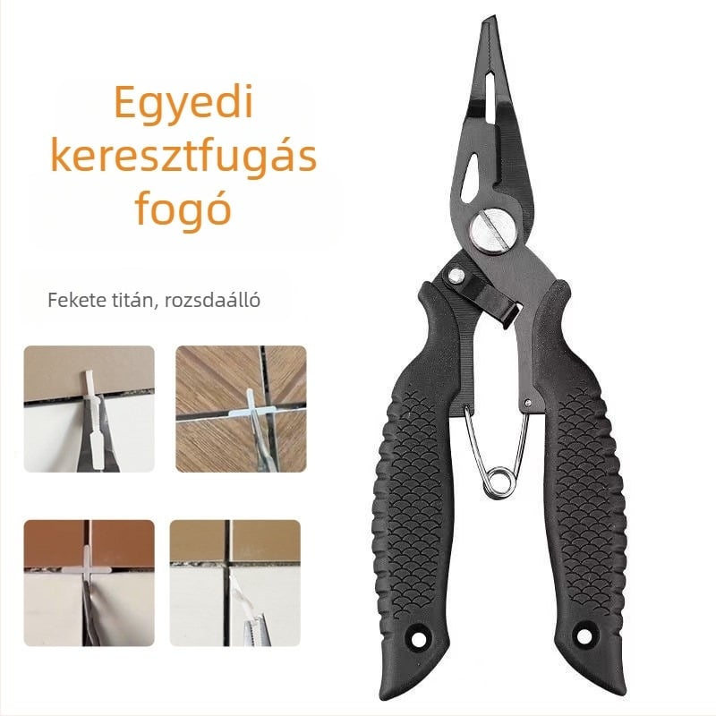 Fejlesztett keresztcsapos fogó a csempék fuggainak eltávolítására – eszköz, amely nem károsítja a csempéket