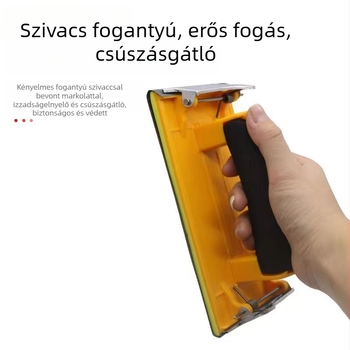 Sárga szivacsos csiszolópapír tartó műanyag klipekkel