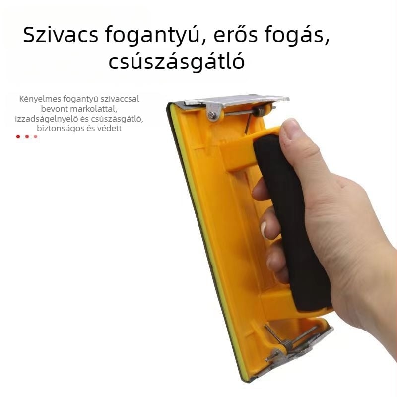 Sárga szivacsos csiszolópapír tartó műanyag klipekkel