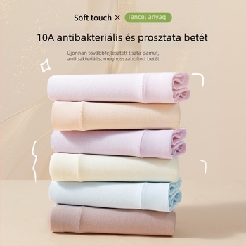 Lyocell női plusz méretű fehérnemű, középső derék a has kontrolljára, 10A antibakteriális, hosszított ágyék, lélegző és bőrbarát