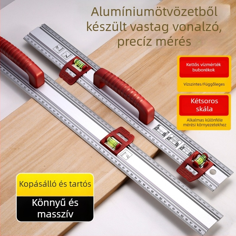 Ipari minőségű, nagy pontosságú, többfunkciós vízmérték skálával, kompakt kopásálló fogantyúval és megvastagodott kivitel a képek felakasztásához