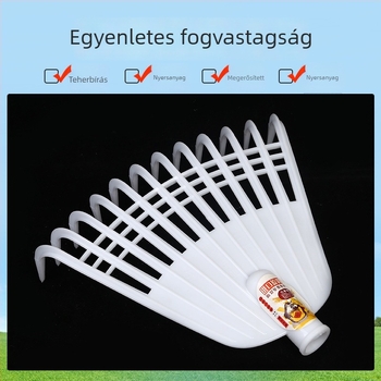 Műanyag kerti gereblye gyephez, virágültetéshez és talaj lazításához