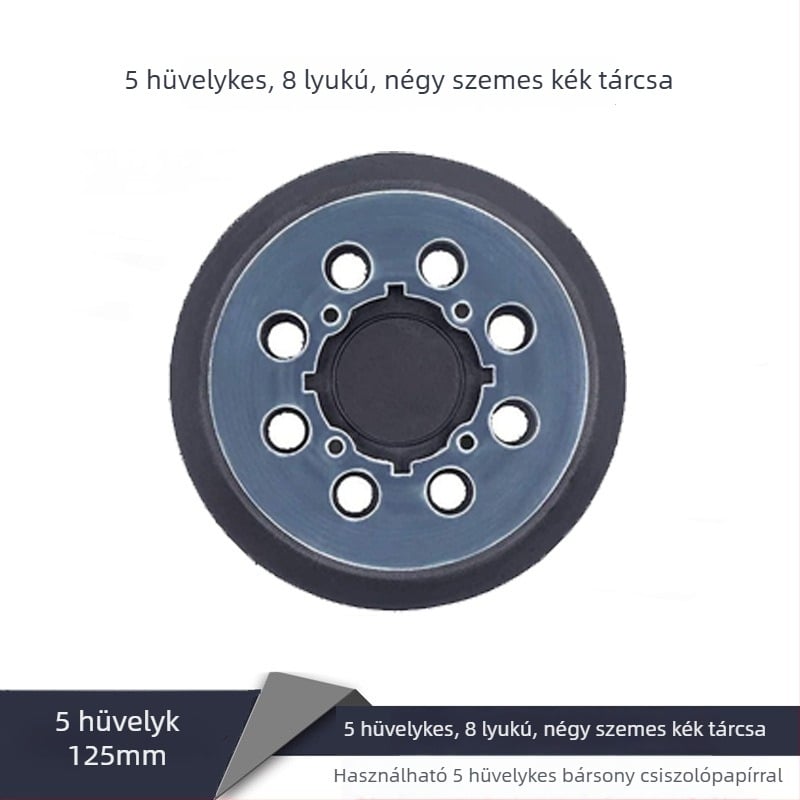 5 hüvelykes elektromos csiszoló korong, 8 lyuk, velúr hátoldalas öntapadós