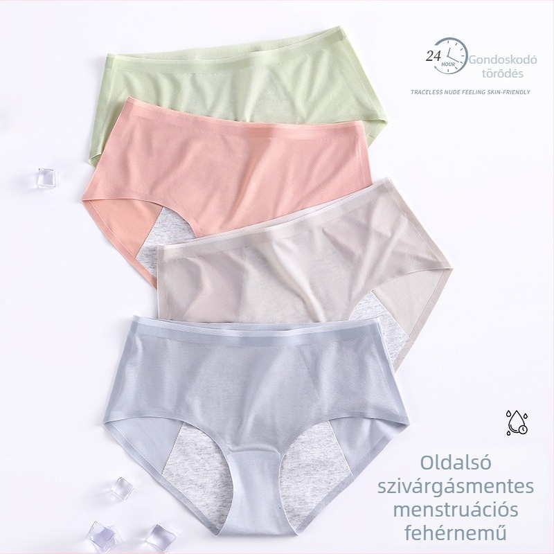 Jégselyem női menstruációs bugyi, szivárgásmentes, légáteresztő, pamut intim zóna, menstruációs fehérnemű