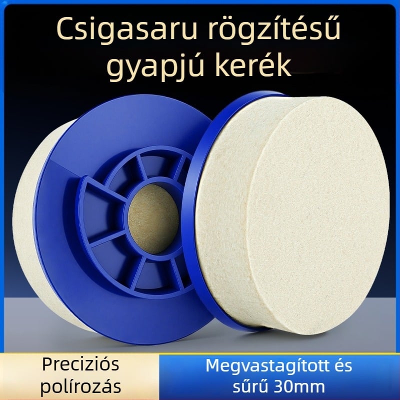Megvastagított gyapjú–filc polírozó kerék márványhoz, kőhöz, fémhez, üveghez és rozsdamentes acélhoz – tükörfényes felületű korong