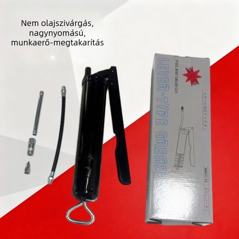 Kézi zsírzópisztoly átlátszó injektorral, magas nyomású; ásókhoz és rakodógépekhez; kompakt, egy- és kétszeres működtetésre