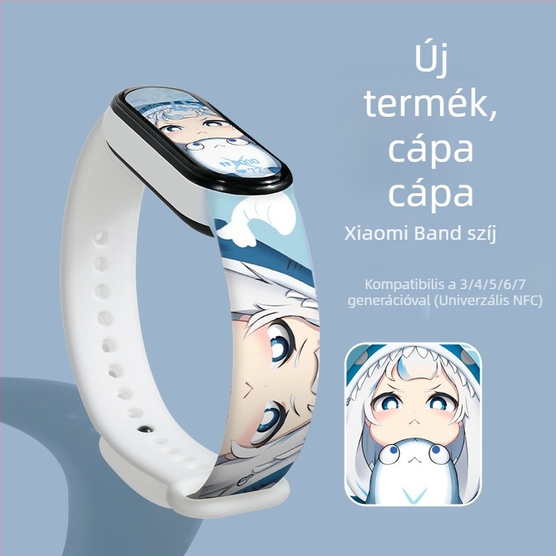 Karikatúra-stílusú csuklópánt Xiaomi Mi Band 4/5 és Mi Band 6 készülékekhez, NFC Verzió