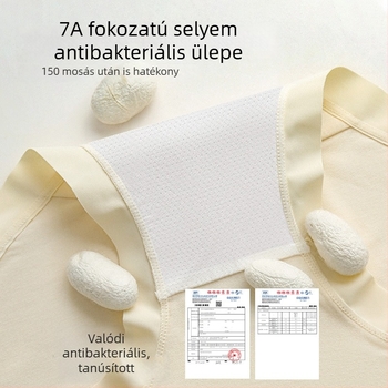 Nud érzetű modal női alsó, varratmentes, 7A antibakteriális, gátvonal betéttel Mulberry selyemből, nyomásmentes, plusz méret, középmagas derekú rövidnadrág