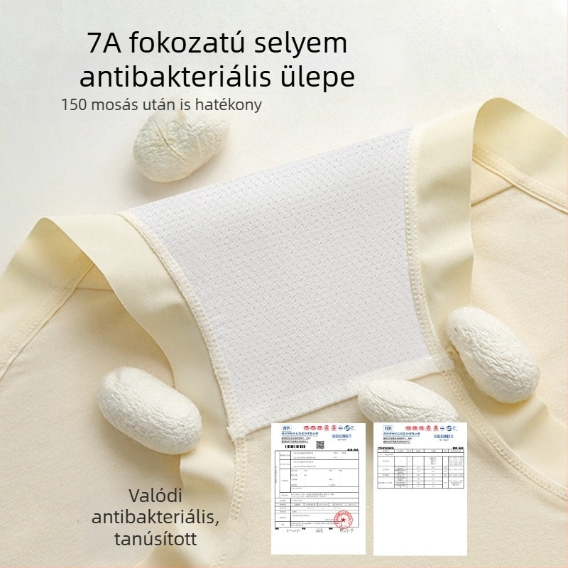 Nud érzetű modal női alsó, varratmentes, 7A antibakteriális, gátvonal betéttel Mulberry selyemből, nyomásmentes, plusz méret, középmagas derekú rövidnadrág