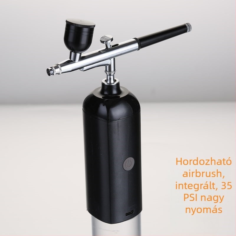 Mini elektromos airbrush pumpa készlet körömdíszítéshez, festéshez és színezéshez, kézi spraypisztoly