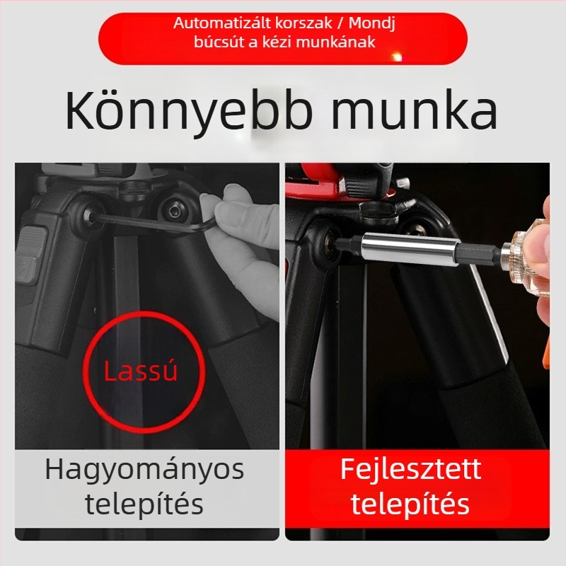 Német stílusú rövid bitkészlet csavarhúzóhoz, Phillips és hex bitekkel, mágneses