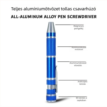 10 az 1-ben csavarhúzó készlet toll formájú, alumíniumötvözet, Philips, lapos fej și Torx