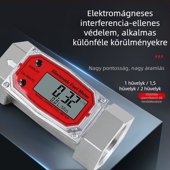 Nagy pontosságú elektronikus digitális turbinás áramlásmérő rozsdamentes acélból, dízel, benzin, víz és egyéb folyadékok számára
