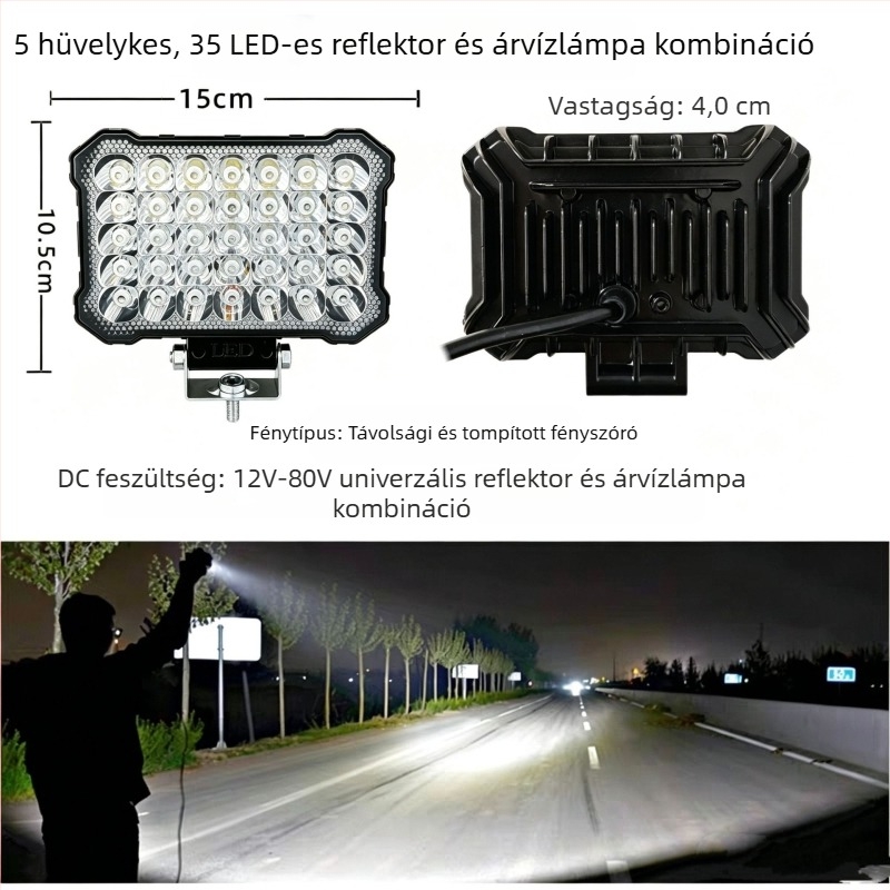 Teherautóhoz készült LED spotlámpa, nagy fényerejű hátsó világítás, vízálló ultrakönnyű reflektor építőgépekhez, targoncákhoz és kotrógépekhez