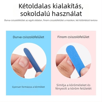 100 darab fa körömcsiszoló szalag, mini egyszer használatos körömreszelő, kétoldalas csiszoló, nem törik könnyen