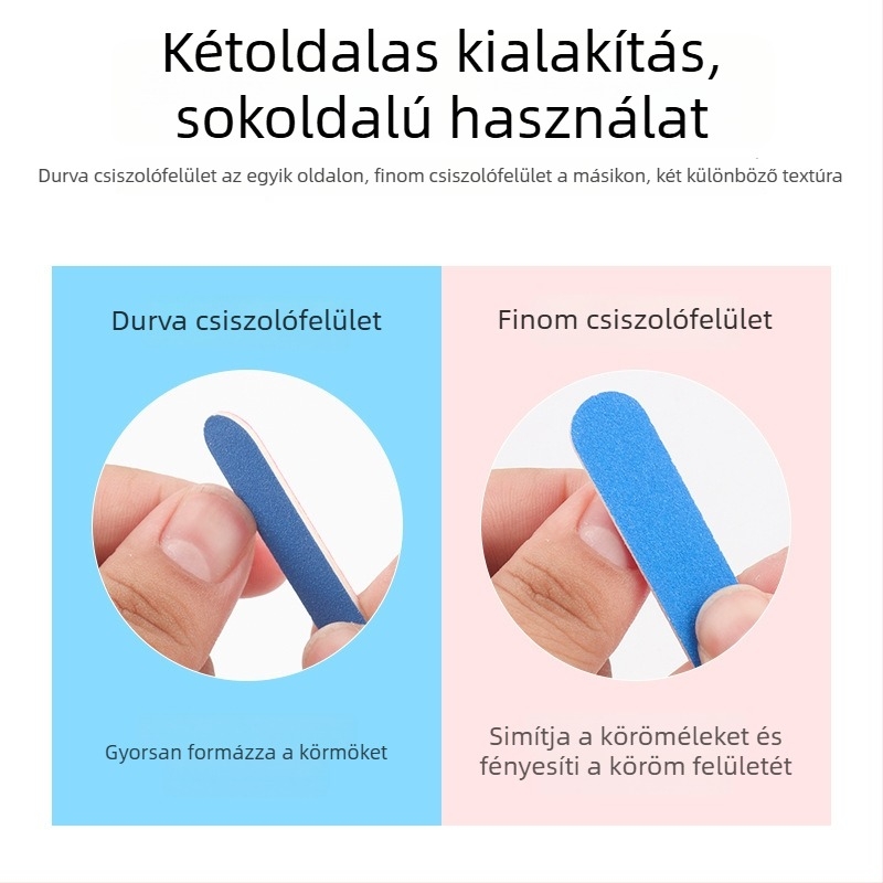 100 darab fa körömcsiszoló szalag, mini egyszer használatos körömreszelő, kétoldalas csiszoló, nem törik könnyen