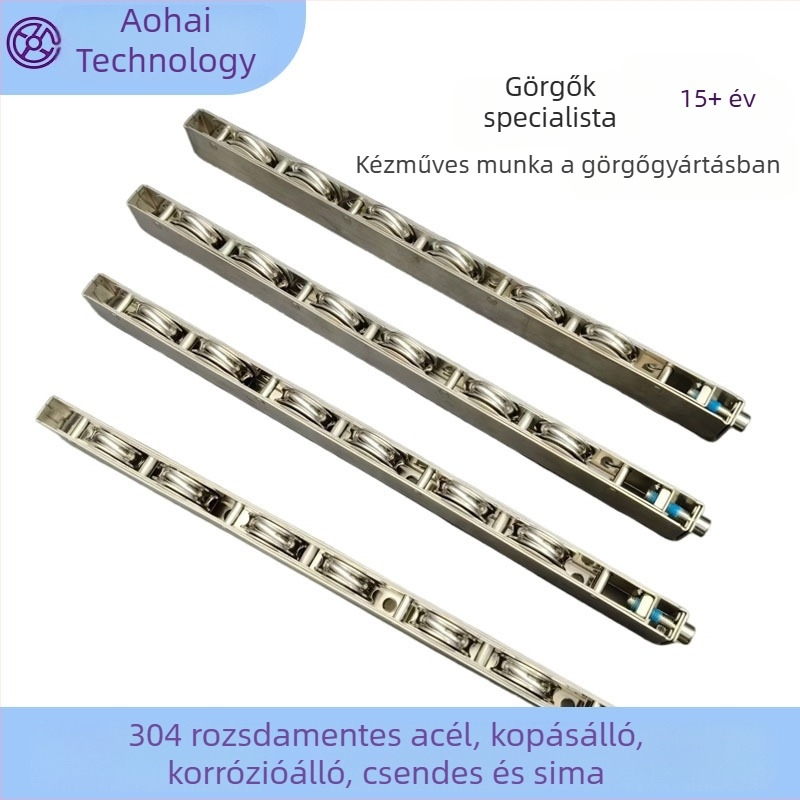Készleten: sín a tolóajtókhoz, teherbíró, halk görgő 304 rozsdamentes acélból, ajtó- és ablakroller