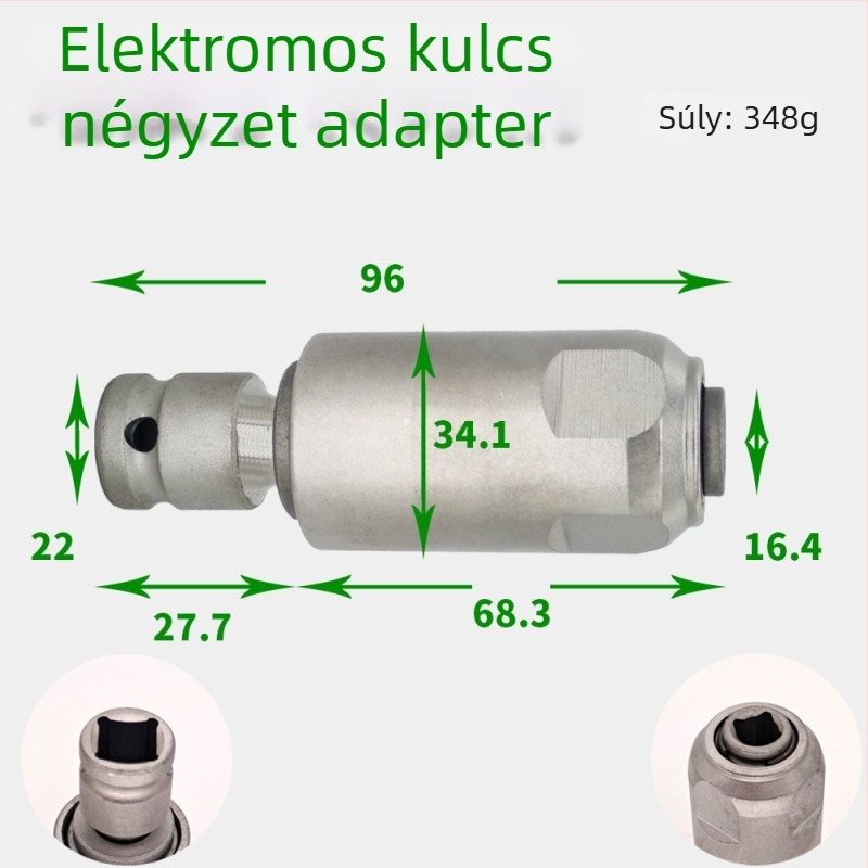 1/2 hüvelykes ütőkulcs átalakító adapter elektromos fúróhoz — négyszögletes fej körkörös tengelyhez, fúrófejek és elektromos szerszám-kiegészítők