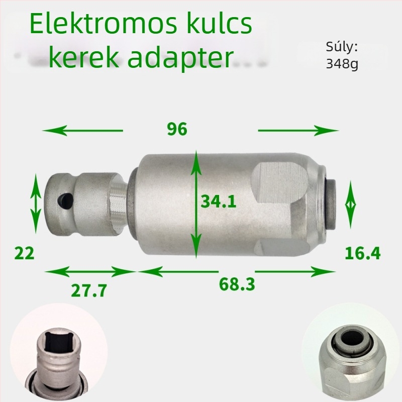 1/2 hüvelykes ütőkulcs átalakító adapter elektromos fúróhoz — négyszögletes fej körkörös tengelyhez, fúrófejek és elektromos szerszám-kiegészítők