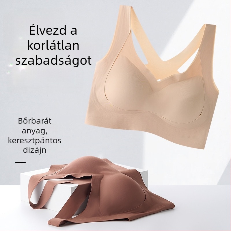 Sima, varrás nélküli push-up melltartó oldalsó fedéssel, szép hát, Ice Silk anyag, női jóga felső