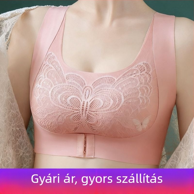 Varrás nélküli melltartó-vest elöl záródó, nőknek, kiemeli a kis mellet, megakadályozza az átlátszóságot, szép hátsó dizájn