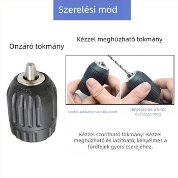 Háromfogú fúrótok, önzáró, 0,8–10 mm