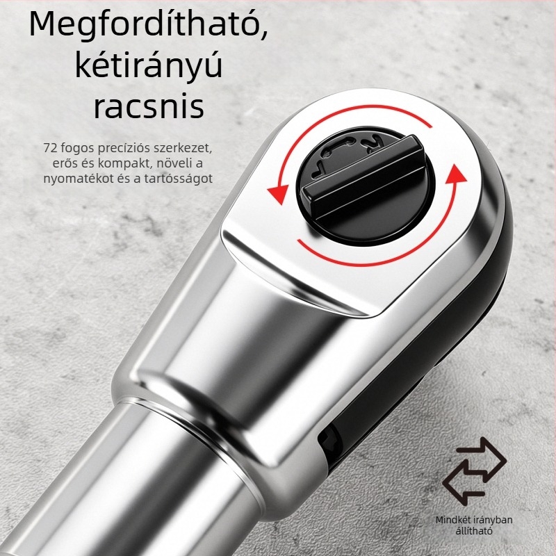 M28 elektromos racsnis fej, 1/2 hüvelyk meghajtás, 72 fog, kétirányú, nagy nyomaték