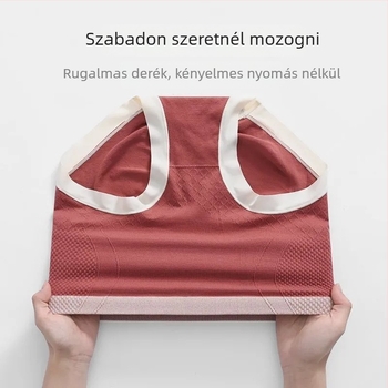 Magas derekú, varrat nélküli alakformáló női alsó, haskontrollal és fenékemeléssel, pamut antibakteriális betéttel.