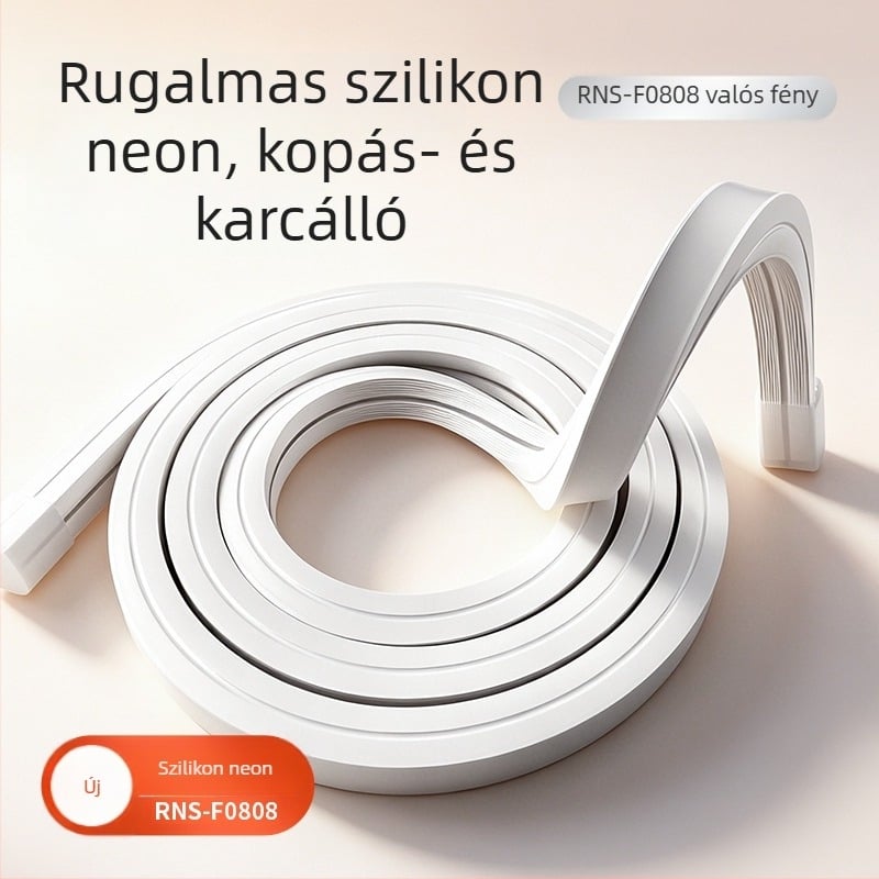 Rugalmas szilikon LED-szalag lineáris megvilágításhoz, alumínium csatornás beépített kivitel nappaliba, nagy fényerő