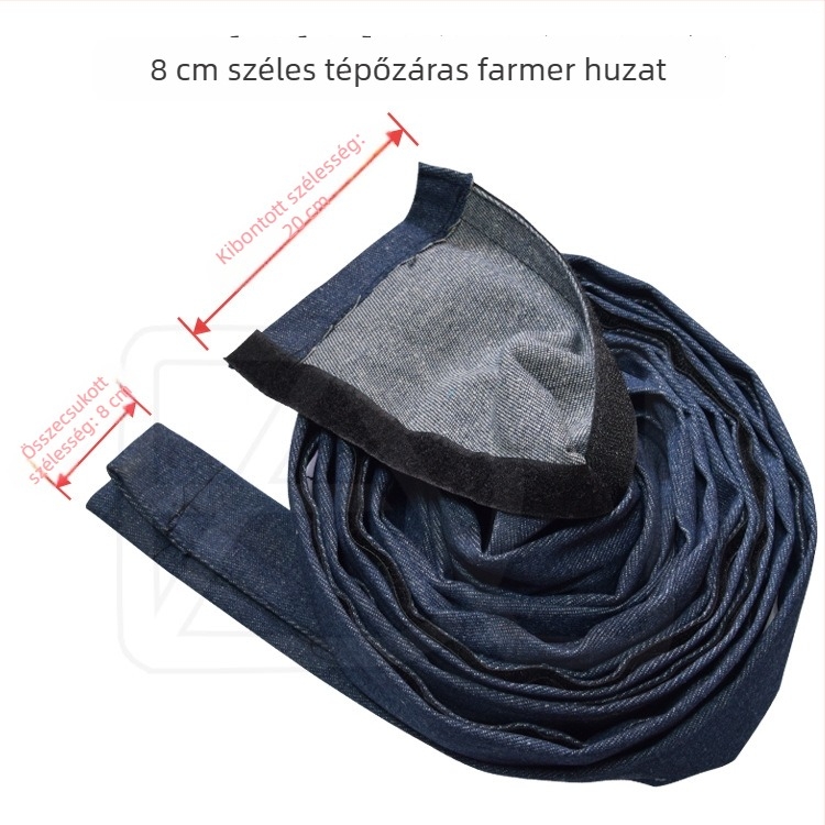 Denim hegesztőpisztoly védőhüvely Velcro-zárral – kopásálló, égésmentes védőréteg plazma vágó- és lézeres hegesztőkábelekhez