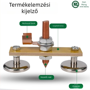 Erős mágneses földelő eszköz lemezjavításhoz, réz földelő csipesz a hegesztéshez, autóipari formázógép, földelő vezeték