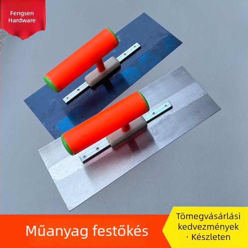 Műanyag fogantyújú manganacél glettvas vakoláshoz