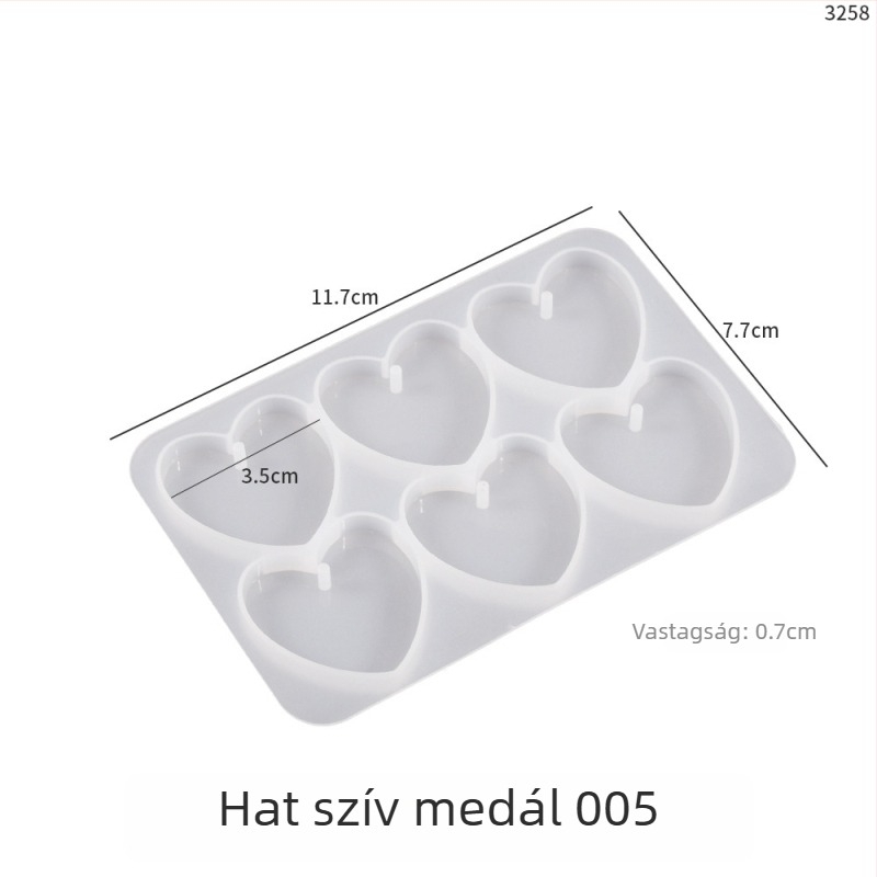 Poppy DIY szilikonforma kristálygyantához — hat darab szív- és pillangó medál kulcstartóhoz