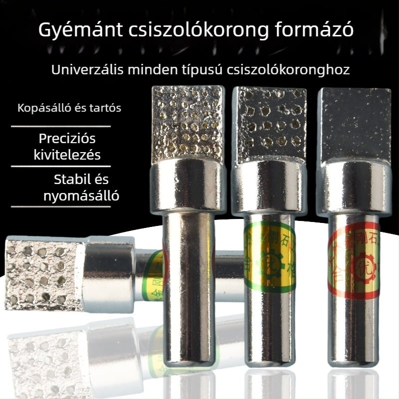 Gyémántos finiselő eszköz ötvözetű négyszögletes fejjel