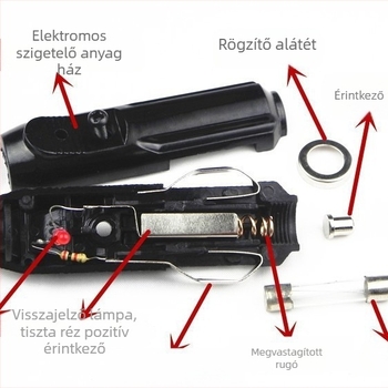Autó cigarettagyújtó dugaszoló (hím), jelzőfénnyel, 20A belső