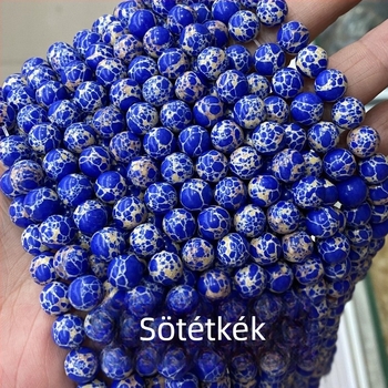 Szintetikus császárkő gyöngyök, színes császár türkiz körgyöngyök ékszerekhez, tengeri üledék