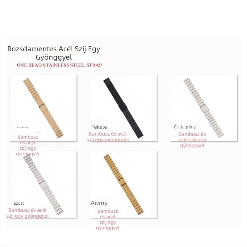 Fém Apple Watch szíj, 14 mm, lapos bead-link, vékony profil