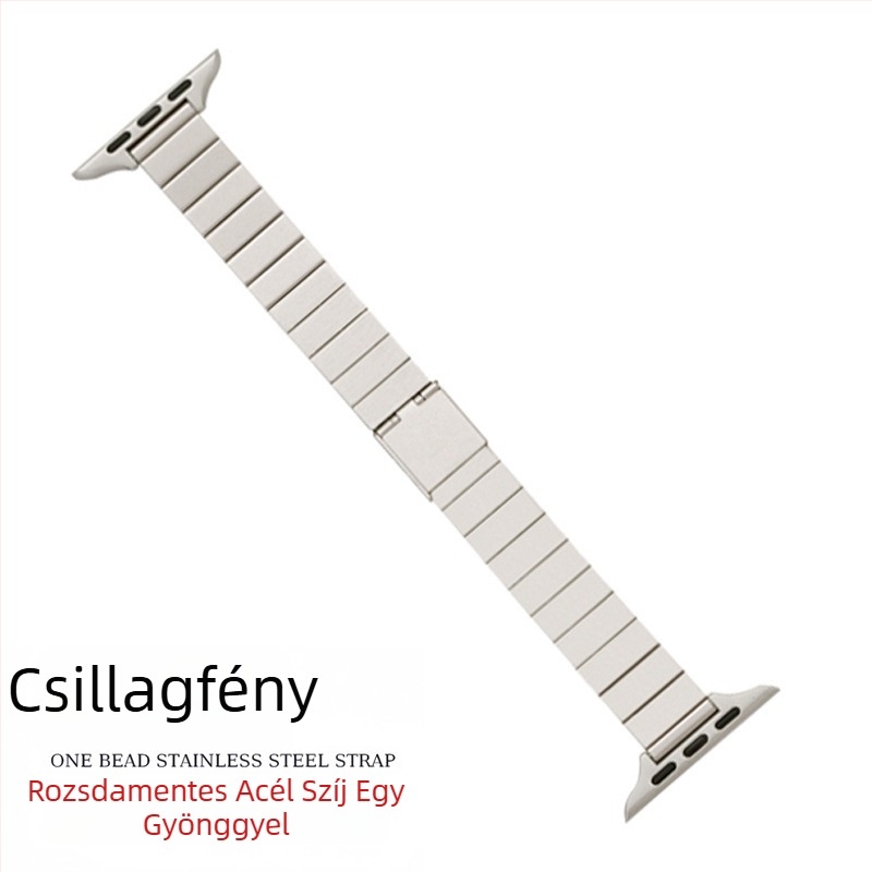 Fém Apple Watch szíj, 14 mm, lapos bead-link, vékony profil
