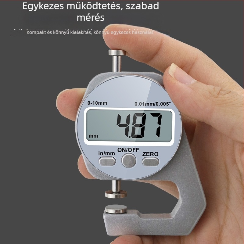 Record Work Digitális vastagságmérő 0–10 mm, zsebméteres vastagságmérő, digitális mérőeszköz a vastagság mérésére