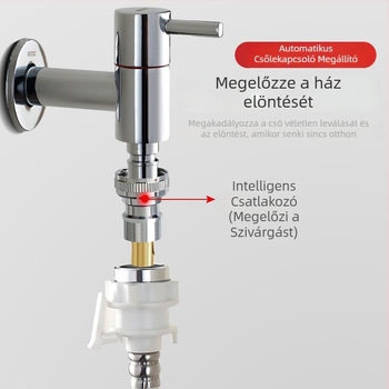 Teljesen réz mosógép vízcsap automata lezáró szelep és univerzális 1/2 hüvelykes adapter ellenőrző szelep