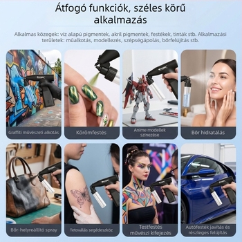 Lion Arrow multifunkcionális elektromos festékszóró pisztoly akrilfestékekhez, modellfestéshez és manikűrhöz