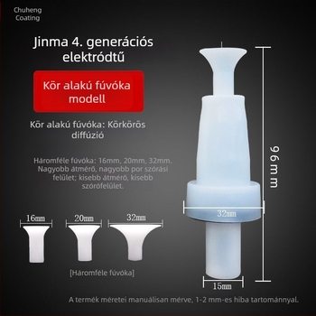 Jinma negyedik generációs elektrosztatikus permetezőpisztoly, vezető tű, porfelhőfej, kör/lapos fúvóka, elektródatartó, permetezőgép-kiegészítők