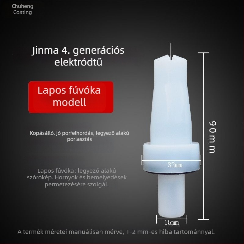 Jinma negyedik generációs elektrosztatikus permetezőpisztoly, vezető tű, porfelhőfej, kör/lapos fúvóka, elektródatartó, permetezőgép-kiegészítők