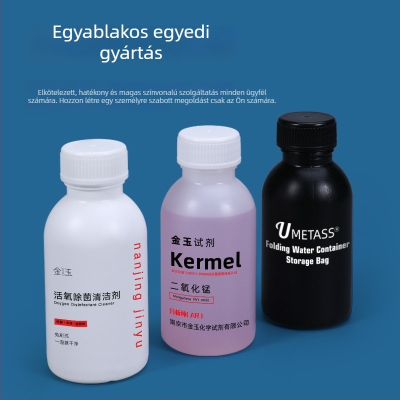 HDPE élelmiszer-minőségű reagáló palack, zárható mintavételi üveg, 100 ml, alkohollal oldható folyadékokhoz, műanyag palack